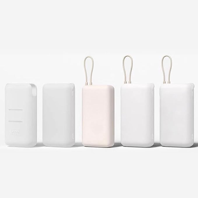 Soft Protective Sleeve Cover for Xiaomi Built-in Cable Power Bank 20000 33W PB2033MI Dustproof Dirt-Resistant Anti-Scratch Shockproof Drop-Resistant Silicone Case Accessories White