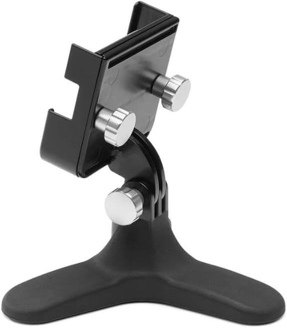 WeatherTech DeskFone Two View Universal Phone Holder for Flat Surfaces, Office, Kitchen, Nightstand - Silver Metal Knobs