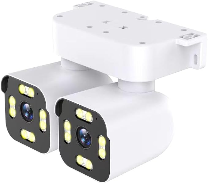 Dual Lens Outdoor Cameras 2.5K/5MP House Cameras Wired Plug-in | Wireless WiFi Camera with Audio and Video,PTZ,Auto Tracking,7/24 Recording,Color Night Vision,Cloud & SD Card Storage.