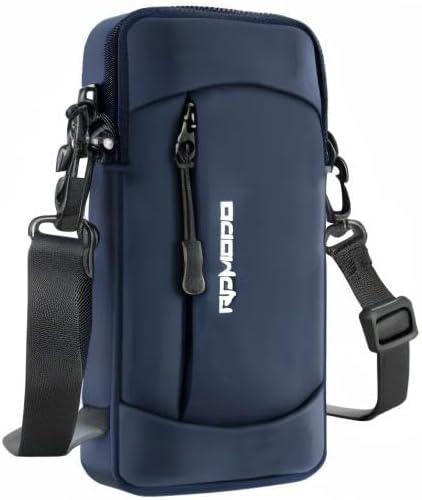 Phone Holder for Running with Crossbody Strap, Running Armband Phone Holder for iPhone 12 13 14 15 16 Pro Max Samsung, Cell Phone Holder for Walking Women Men Under 7.5 Inch(Crossbody Bag Blue)