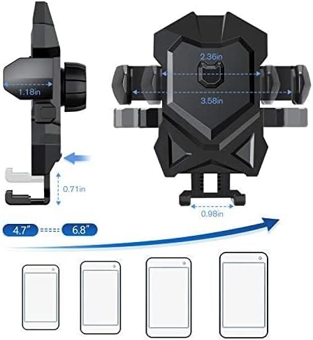 Manords Car Phone Mount Holder for Dashboard Windshield Compatible with All iPhone & Android Cell Phones, Black