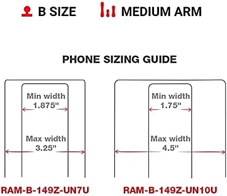 RAM Mounts X-Grip Large Phone Mount with Handlebar U-Bolt Base RAM-B-149Z-UN10U with Medium Arm for Motorcycle, ATV/UTV, Bike