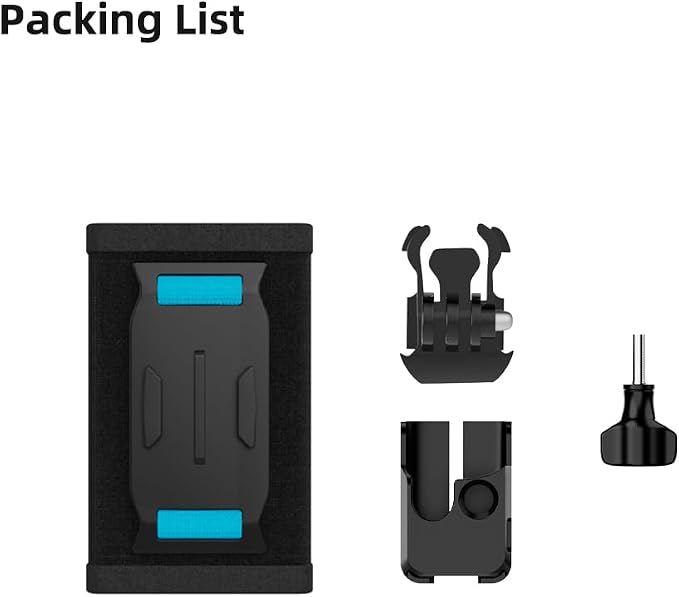 Osmo Pocket 3 Backpack Strap Mount with Extended Border, 360° Rotatable Backpack Bag Belt Shoulder Strap Mount Compatible with DJI Osmo Pocket 3 and More Action Cameras (B-P3)