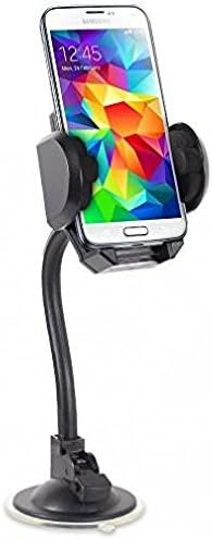 Compatible with Galaxy S10, S10e, S10 Plus - Car Mount Windshield Phone Holder Rotating Cradle Stand Window Glass Dock Suction Gooseneck Black Works with Samsung Galaxy S10, S10e, S10+