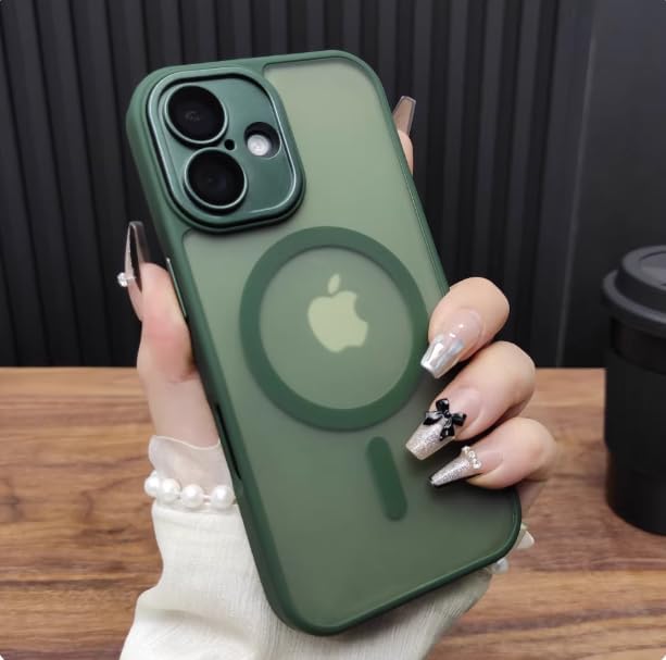 Anqrp 360° All-in-ONE Stand Case for iPhone 14 Case with Rotatable Magnetic Kickstand Ring Holder, Compatible with MagSafe, MIL-Grade Shockproof iPhone 14 Phone Case,Deep Green