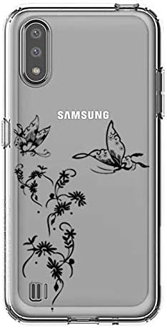 Transparent Case for Samsung Galaxy A01 Feminine Flower Theme