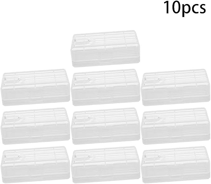 Bettomshin Battery Storage Case Holder Transparent for 18650/RCR123/16340 Model Battery 2/4 Capacity 10Pcs
