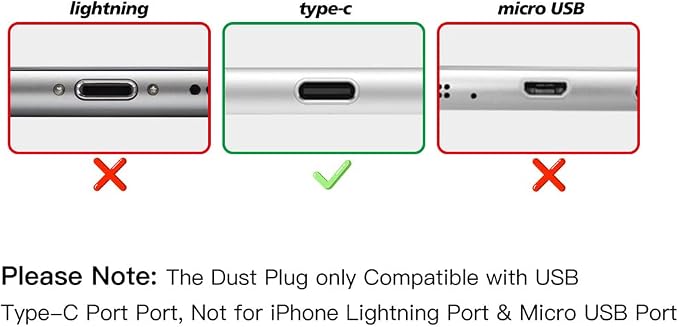 5PACK USB C Dust Plug Type C Port Cover for iPhone 17/16/15 Pro Max Plus Speaker Mesh Cover Protector for iPhone 16/15, Samsung Galaxy S25 S24 S23 S22 S21, MacBook, USB C Port Dustproof Adhesive Cover