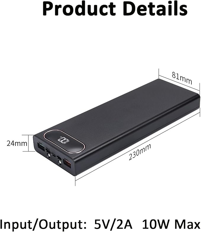5V-2.1A Power 10 x 18650 Holder Organizer Batteries Box for Electronic DIY Holder DIY Bank Holder Case Black