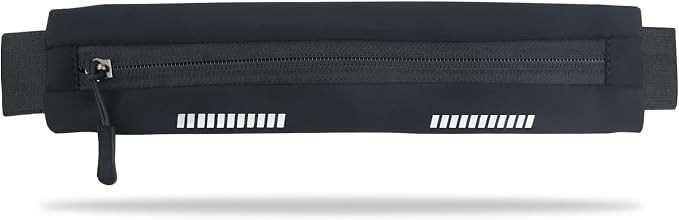 Entchin Slim Running Belt, Runners Fanny Pack for Women Men, Elastic Phone Holders, Money Belt Bag for Yoga & Gym (Black)