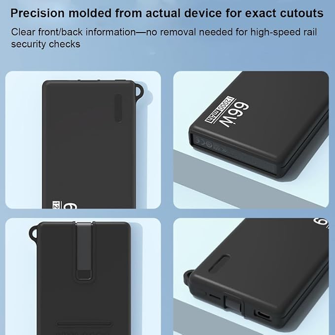 Silicone Protective Case for Huawei 12000mAh 66W Power Bank Soft Shockproof Dustproof Protective Sleeve Power Bank Ultra Thin Full Protection Case (Black)