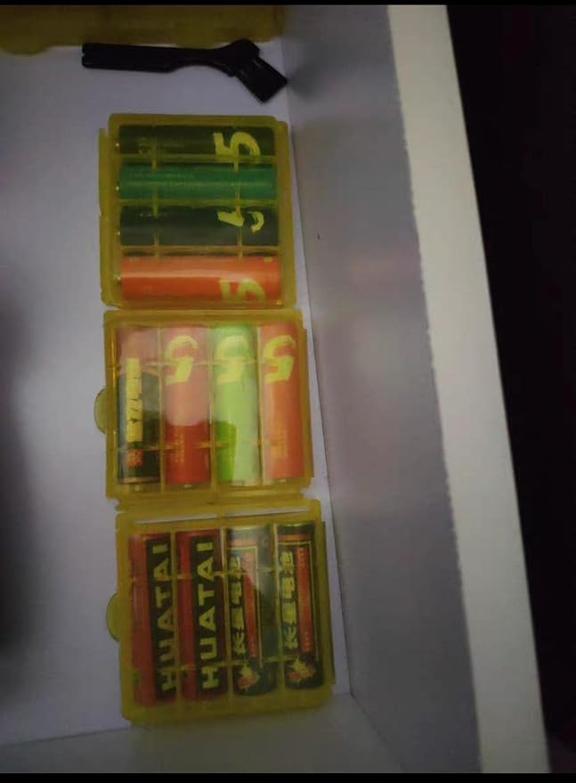 Heyiarbeit Battery Storage Case Holder Box for 4 AA Batteries or 5 AAA Batteries, Yellow Color (2 Pack)