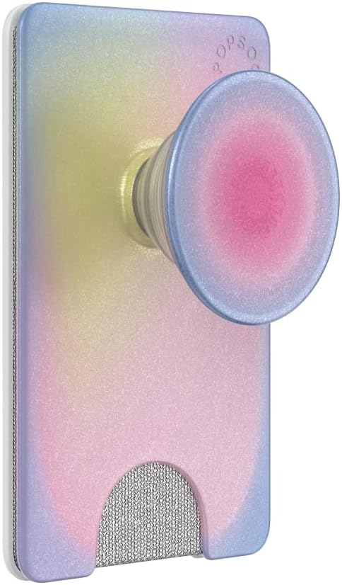 PopSockets Adhesive Phone Wallet and Card Holder with Grip, Purple - Aura