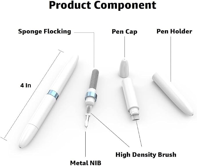 Dual-Brush Earbud Cleaning Pen | 4-in-1 Pro Kit for Precision & Durability, Tool Compatible with Airpods, Galaxy Buds, All Wireless Headsets -Blue