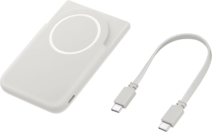 Samsung Galaxy Magnetic Wireless 5,000mAh Battery Pack, Cordless or Wired Super Fast Charging, Built-in Magnets, Sturdy Kickstand