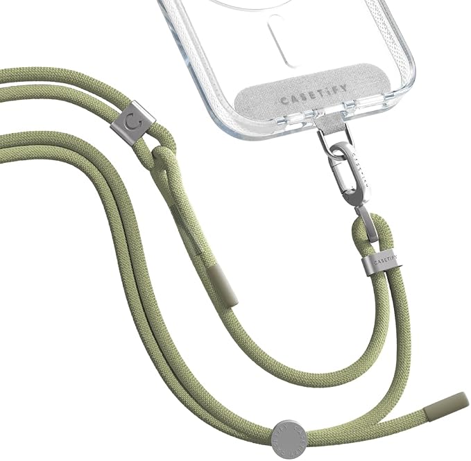 CASETiFY 6mm Rope Cross Body Strap with Card - Solid Olive Green