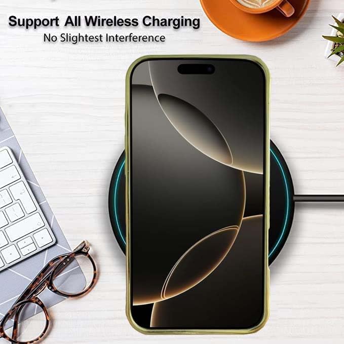Compatible with iPhone 15 Pro Max Case with Logo View , Luxury Elegant Full Protection Slim Shockproof Leather Case with Camera Lens Protector Phone Cover for iPhone 15 Pro Max 6.7" for Women Men