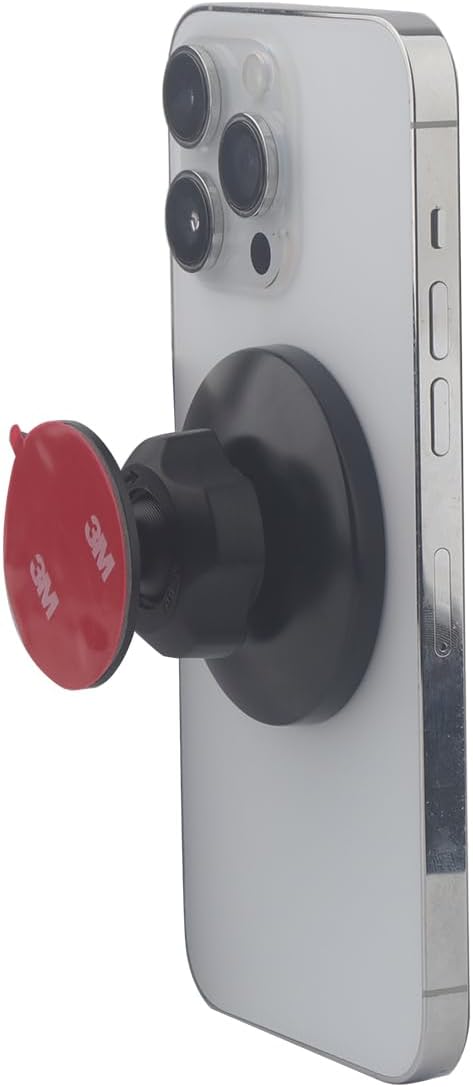 Magnetic Shower Phone Holder - Adhesive Wall Mount 360° Adjustable Phone Mount with N52 Strong Magnet (with Metal Ring Adapter for All Phones) | Waterproof, Used in Car Bathroom Kitchen