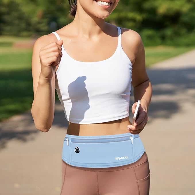 Fanny Pack for Men, Running Belts Waist Pack for Women, Water Resistant Runners Belt Bag, No Bounce Running Waist Belt for iPhone Samsung Card Key, Phone Holder for Running Jogging Workout Blue