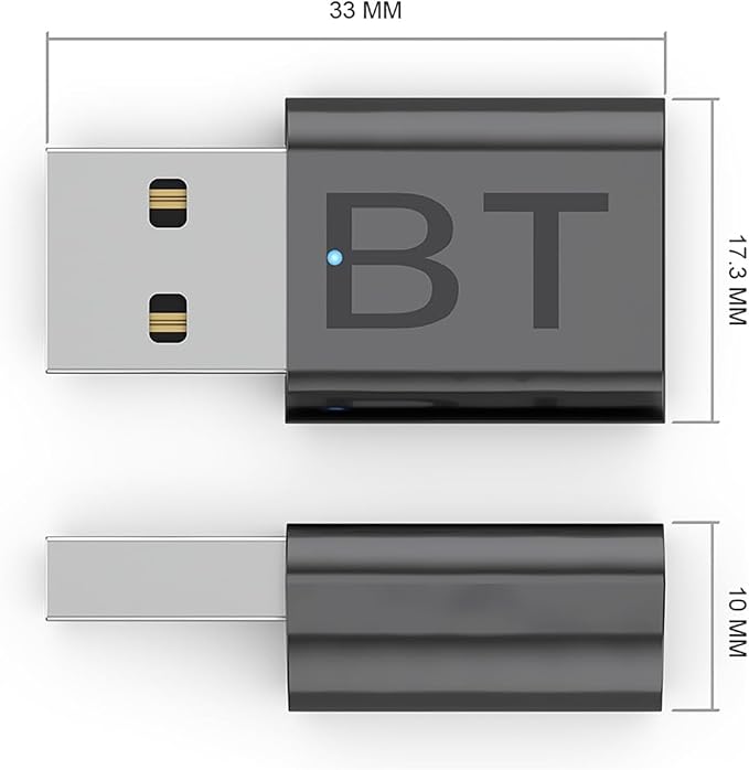 USB Bluetooth Car Kit,Mini 2-in-1 5.4 Bluetooth Receiver Adapter for Car Music/Stereo Audio,Plug-and-Play,(Aux in) with 3.5mm Cable (Receiver)