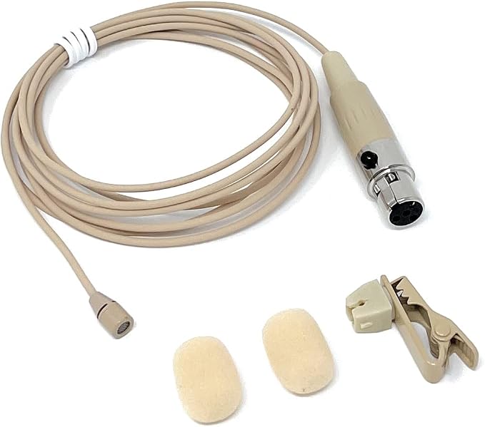 Pair of Lavalier Lapel Mics w/ 4 pin Mini XLR TA4F for Shure Wireless