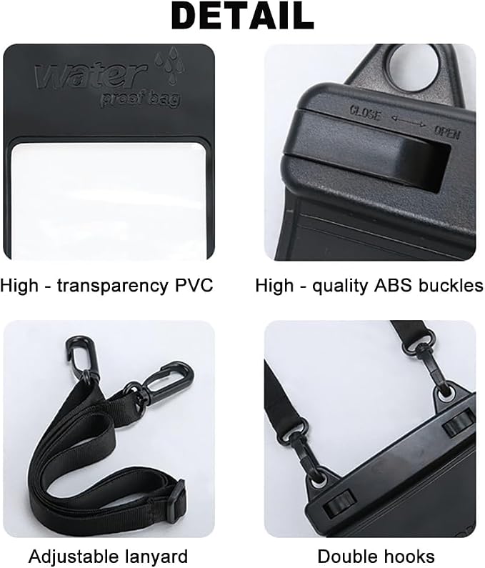 IPX8, 7.4Waterproof Phone Pouch, Universal Fit(iPhone 16 15 14 13 Plus Pro, 12 11 Pro, XR X 8 7 6S Plus SE, Galaxy S25 S24 S23 S20 Series Pixel, Lanyard Included(Purple) 1pack