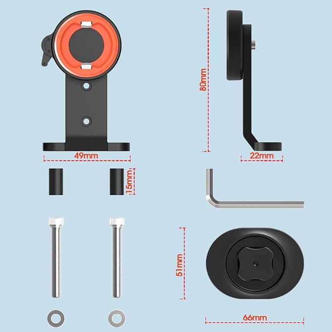 Out-Front Bike Phone Mount – Dual Buckle Quick Release | CNC Aluminum Holder for iPhone & Android | Fits 4.0–6.7” Smartphones | Road/MTB Riding