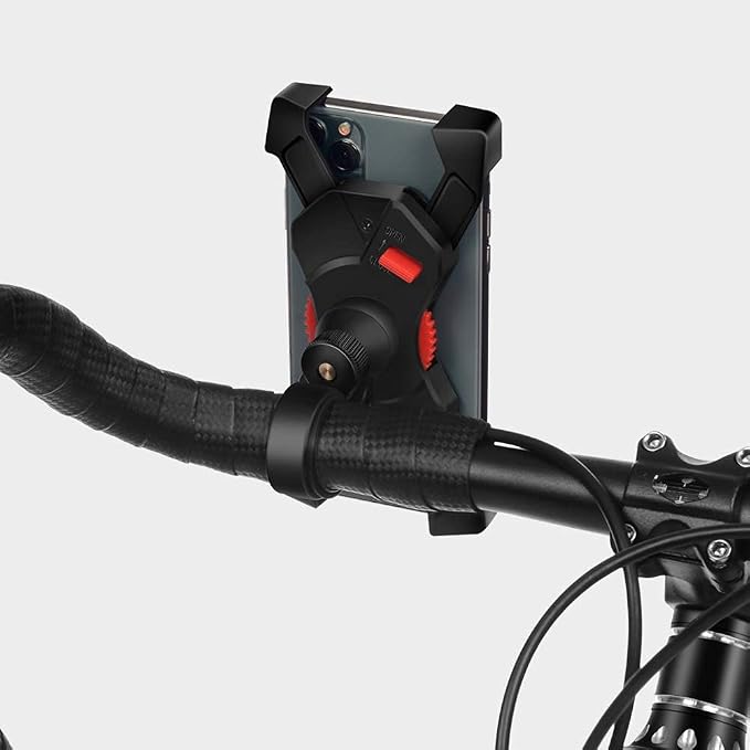 Grefay Bike Phone Holder, Motorcycle Phone Holder with Handlebar Clamp for Bicycle, Suitable with iPhone 16 15 14 Pro Max Plus/13 12 11 Pro Max Mini, XS XR X, SE/3.5-6.5 Inch Smartphone, 360 Rotatable