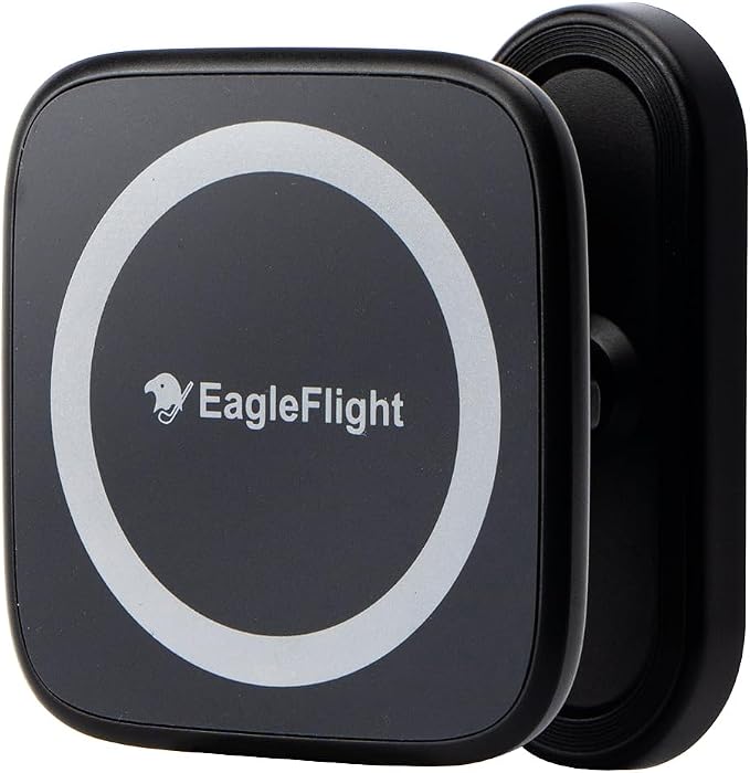 EagleFlight Magnetic Golf Cart Phone Holder - 360° Rotation Mount for iPhone 16/15/14/13/12, Fits Yamaha/Club Car/EZGO, Powerful Magnet Golf Cart Cell Phone Mount, Ideal Golf Gifts for Men
