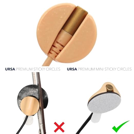 URSA Premium Mini Sticky Circles 60-Pack – 15mm Hypoallergenic Foam Adhesive Circles for Lavalier Mic Mounting, Low-Profile Stickies for URSA MiniMount & Most Lavalier Mics
