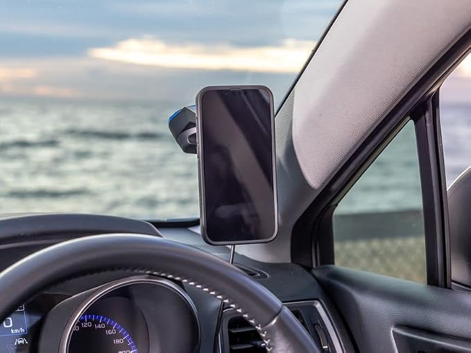Quad Lock Suction Windshield/Dashboard Car Phone Holder for iPhone, Galaxy, Pixel Cases and Universal Adaptors