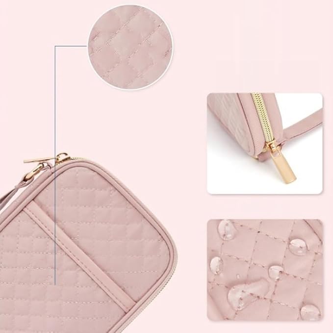 GSHLLO Travel Cord Organizer Bags Zipper Electronic Storage Pouch Phone Charger Keeper Bag Charging Cable Carry Case USB Flash Drive Bag Compact Tech Accessories Pouch for Power Adapter Pink