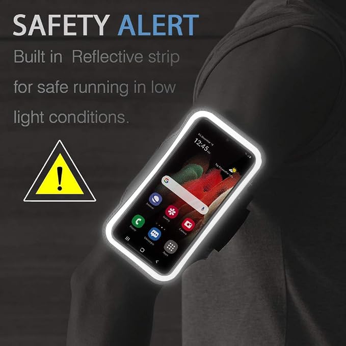 Galaxy S26 S25 Ultra Armband, JEMACHE Gym Workouts Running Arm Band for Samsung Galaxy S26 S25 S24 S23 S22 Ultra (Black)
