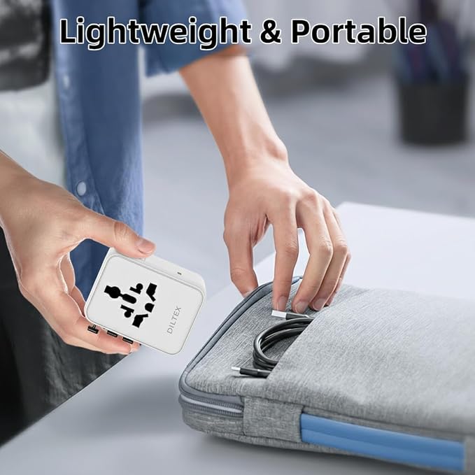 45W Universal Travel Adapter with Multi USB-A & C Ports - All in One Travel Adapter for Charging in Hotels Airports & Cruises- Plug Adapter Safe for Phones & Cameras- Reliable Choice for Daily Travel