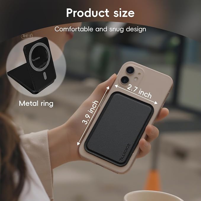 3-in-1 Magnetic Phone Tripod Stand& Selfie Stick for iPhone17 pro max, Compatible with MagSafe, Multi-Angle, Portable, NFC Card Holder/RFID Blocking, Magnetic Ring for Samsung(Black)