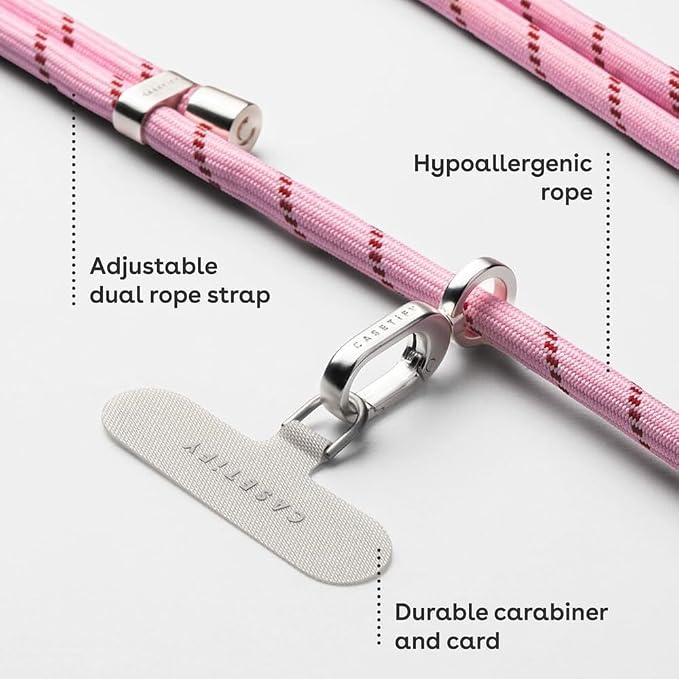 CASETiFY 8mm Rope Cross Body Strap with Card - Charcoal
