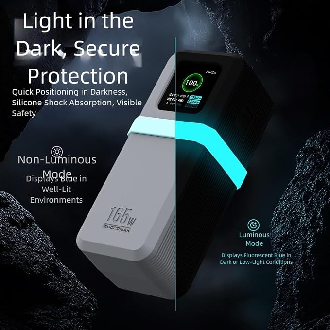 Silicone Protective Cover for UGREEN Nexode Power Bank 20000mAh 165W, Designed to Fit Perfectly While Offering Display Protection and Unhindered Port Access (Gray)