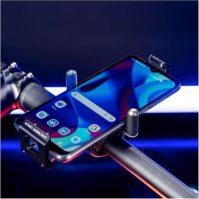 LEZYNE Lightweight Durable CNC-Machined Aluminum Phone Mount/Holder for Bikes | Non-Slip Composite, Spring-Loaded Latches, Adjustable Side Posts - 192.5mm, 90.4mm, 66mm