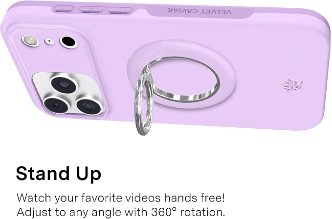 VELVET CAVIAR Compatible with MagSafe Phone Grip 2.0 | Cute Magnetic Ring Holder | Finger Loop Kickstand | Pop On Accessory for iPhone 17, 16, 15, 14, 13, 12 | Lilac Gellato