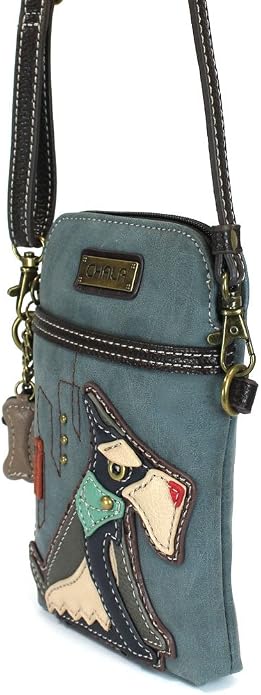 CHALA Dog Collection Cell Phone Crossbody Purse-Women PU Leather/Canvas Multicolor Handbag with Adjustable Strap