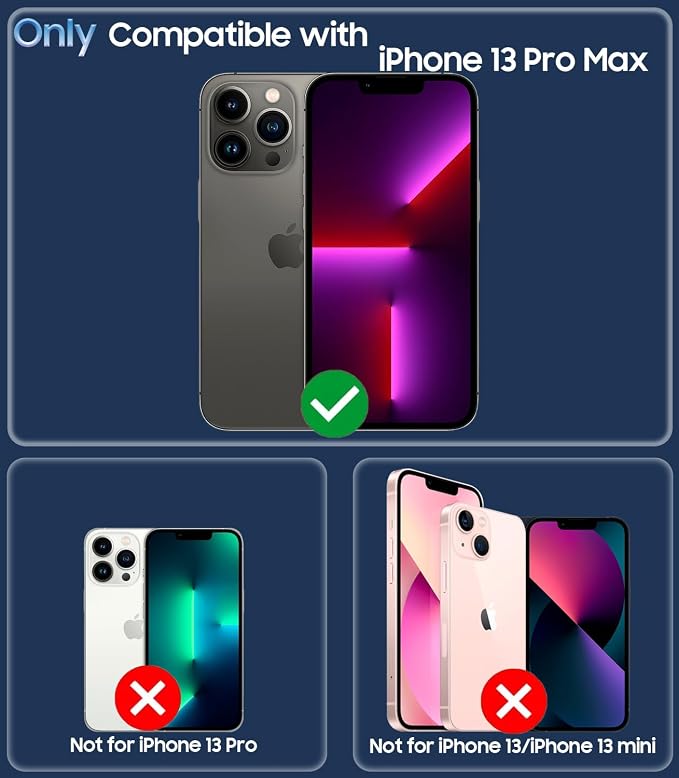 for iPhone 13 Pro Max Case, Compatible with MagSafe, Built-in Camera Ring Stand, with Individual Camera Cover, Translucent Matte Military-Grade Drop Protection Magnetic Case, Blue