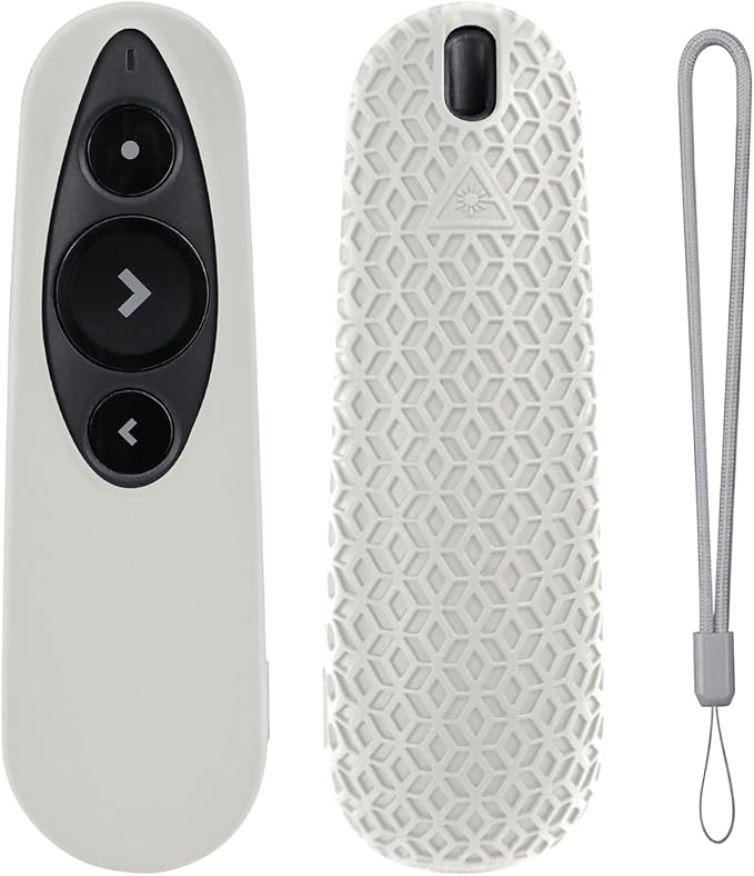Remote Case for Logitech R500 Silicone Protective Cover for Wireless Presenter R500s (White)