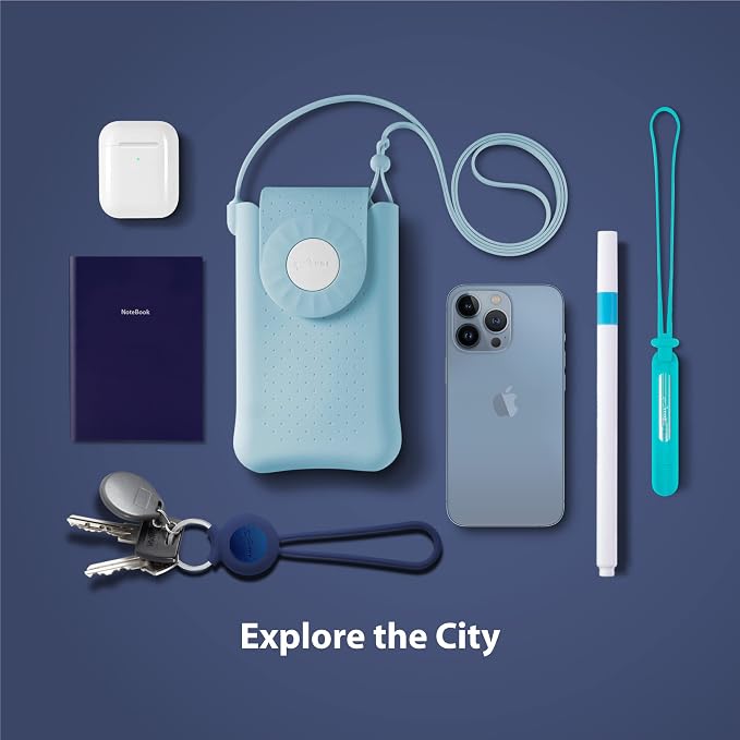 Bone Crossbody Phone Bubble Bag 1, Cell Phone Purse with Shock-Absorbing Design & Magnetic Closure, Adjustable Silicone Shoulder Lanyard Strap (Morandi Blue)
