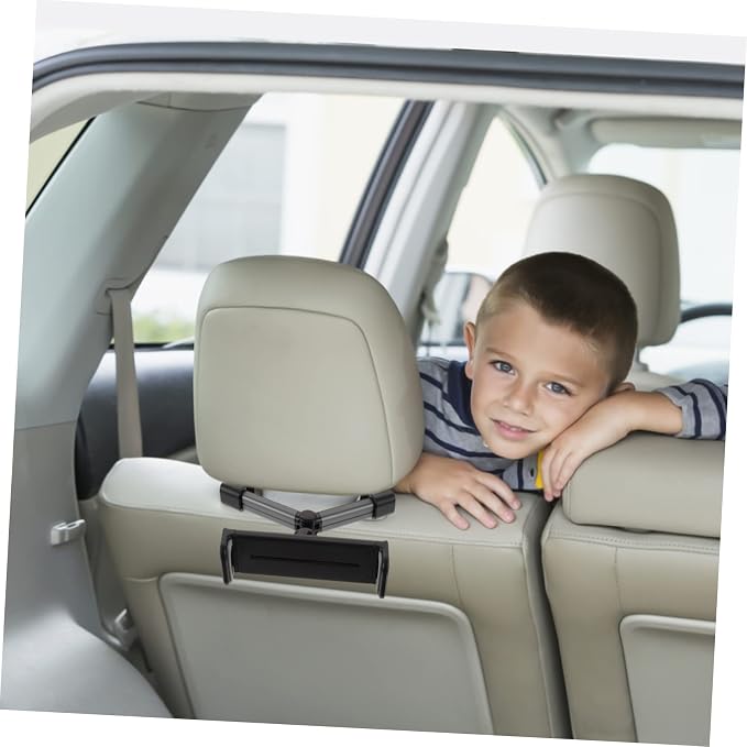 Housoutil Adjustable Car Headrest Tablet Holder Phone Mount Stand Multi-Angle Rotation Easy to Use