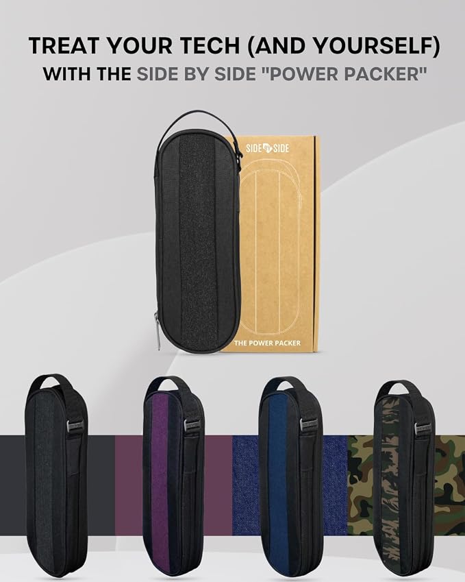 SIDE BY SIDE Electronics Organizer Travel Case for Cables, Charger, Power Bank β Tech Bag for MacBook Accessories, Adapter β Slim Cord Organizer Bag with Gift Box for Travel & Daily Use