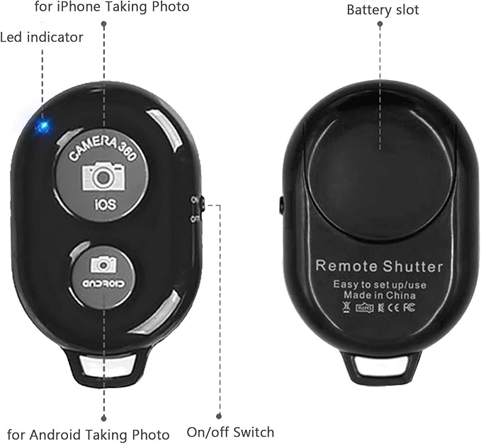 Cellphone Remote Shutter for Smartphones and Tablets (Colorful-9-pack), AOQIYUE Wireless Camera Remote Control Compatible with iPhone/Android Cellphone Wrist Strap Included
