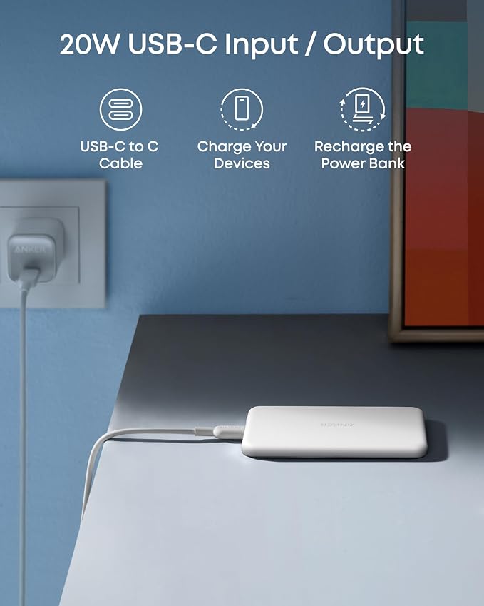 Anker MagGo Power Bank, Ultra-Slim 5,000mAh Magnetic Battery Pack, Qi2 Certified 15W Max Ultra-Fast MagSafe-Compatible Portable Charger, Ergonomic Design, for iPhone Air / 17/16 Series
