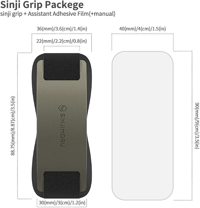 Sinjimoru Phone Grip with Silicone Band – Comfortable One-Hand Holder & Kickstand for Smartphones, Tablets, and eReaders for iPhone, Android, and Kindle Sinji Grip Silicone Olive Grey