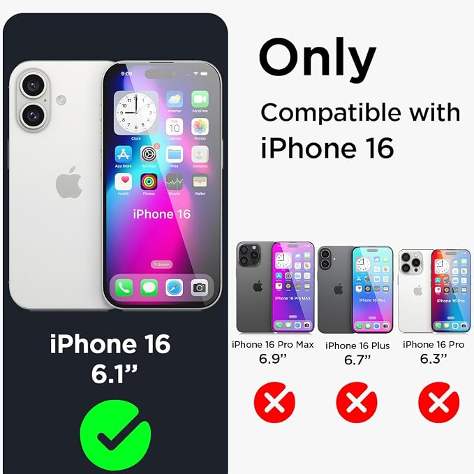 AICase Compatible with iPhone 16 Case Waterproof, Clear Water Proof Built-in Screen Protector Shockproof Dustproof Snowproof Full Body Rugged Underwater Phone Case