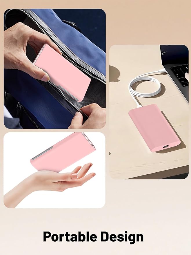 Silicone Protective Case Compatible with OnePlus SuperVooc Power Bank 12,000mAh All-Port Portable Charger, Full-Body Protective Cover with Precise Cutouts, Shockproof & Scratch-Resistant Sleeve (Pink)